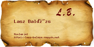 Lasz Balázs névjegykártya